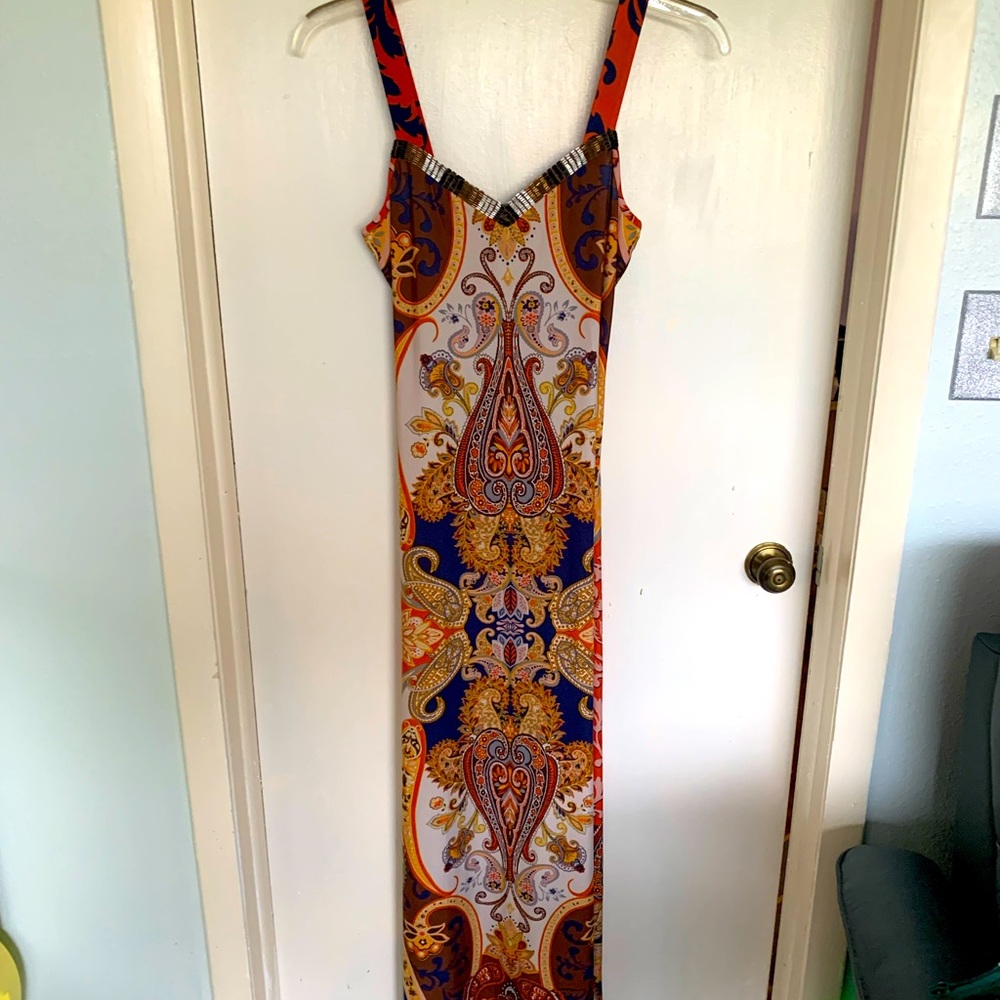 NWT Jeweled v-neck maxi dress